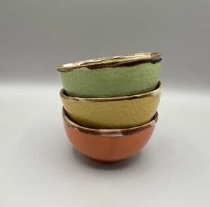 3 Garden Terrace Rice Serving Bowls Beautiful Glaze Excellent Condition - Picture 1 of 5