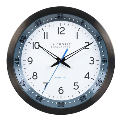 404-54667-INT 10-Inch Atomic Chapter Ring Stainless Steel Analog Clock - Image 1 of 4