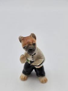 Vintage Boxer Dog Waiter Figurine 2 1/2" No Chips - Picture 1 of 9
