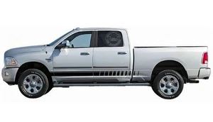 Calcomanía gráfica a rayas de faldón lateral de auto 2 piezas para Dodge Ram 1500 calcomanía deportiva de carreras - Imagen 1 de 8