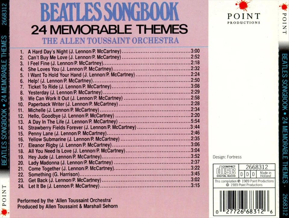 ALLEN TOUSSAINT ORCHESTRA BEATLES SONGBOOK NEW CD - Image 1 of 1