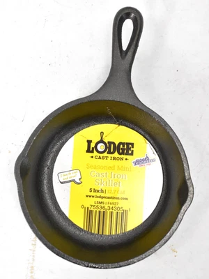 Lodge 5" Cast Iron Mini Individual Size Cooking Skillet Seasoned Kitchenware - Image 1 of 4