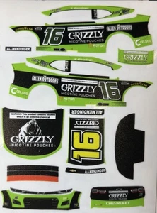 Custom 2025 A.J. Allmendinger #16 Grizzly 1/64 Scale NASCAR Peel & Stick Decals - Picture 1 of 1