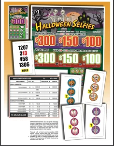 Pull Tab Ticket - Hard Card Tickets - Game - Halloween Selfies - Picture 1 of 2