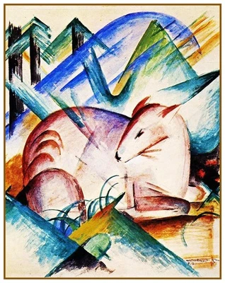 Franz Marc's Sketch of a Red Deer Counted Cross Stitch Chart Pattern - Image 1 of 3