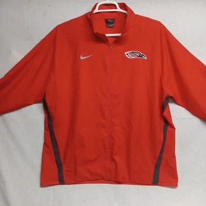 Nike Dri Fit Jacket Full Zip Mens Sz XXL Red Blk Long Sleeve SOU Southern Oregon - Picture 1 of 6