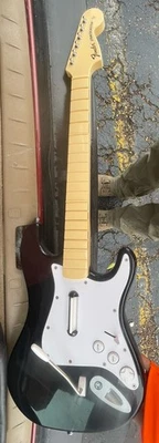 Rock Band Guitar PS2 PS3 Fender Stratocaster Wireless 822151 No Dongle Black - Image 1 of 4