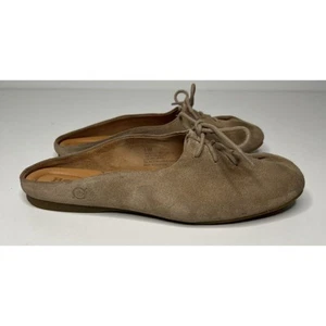 Born Bianca Mules Beige Suede Slip On Lace Up Comfort Women's 9.5M Comfort Flat - Picture 1 of 9