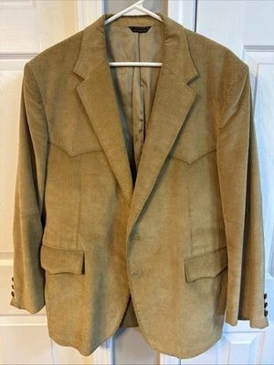 Винтажный желтовато-коричневый блейзер Levi's Western Wear 44R Сан-Франциско США вестерн ярмо *пятно - Изображение 1 из 4