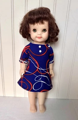 "Muñeca de vinilo Effanbee Patsy Ann 1959 15"" morena pecas ojos azules - abierta y cerrada" Foto 1 de 4