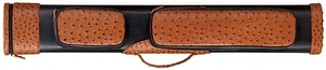 Estuche para tacos de billar 2x4 negro y marrón avestruz cuero sintético en relieve y envío GRATIS  - Imagen 1 de 2
