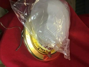 KELLER Made in Italy Frosted Blown Glass w/polished brass EF1211PB - Picture 1 of 4