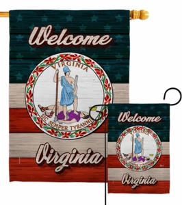 Welcome Virginia Garden Flag Americana States Decorative Gift Yard House Banner - Picture 1 of 19