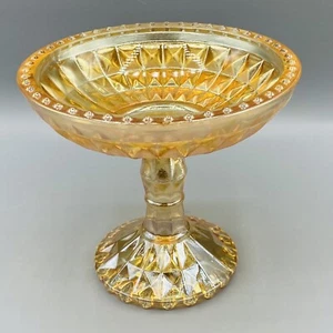Vintage Jeanette Windsor Diamond Compote Orangeish Color - Picture 1 of 6