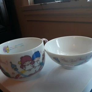 Sanrio Little Twin Stars Vintage Cup & Bowl Set kawaii cute anime Japan b6 - Picture 1 of 9