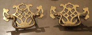 Lote de 2 cajones antiguos de colección adornados con latón - Imagen 1 de 2