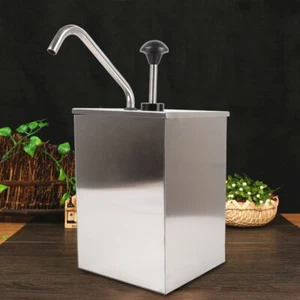 Dispensador de salsa 4L condimento soja ketchup mostaza dispensador bomba cubo acero inoxidable - Imagen 1 de 17