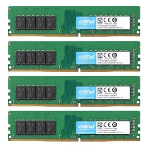 Crucial 64GB (4X 16GB ) DDR4 2133MHz PC4-17000 UDIMM Memory Ram CT16G4DFD8213 - Picture 1 of 5