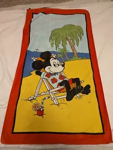Mickey Mouse Beach Towel 1990s Vintage 100% Cotton - Picture 1 of 2