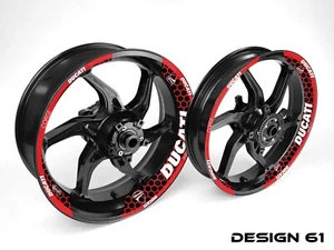 Ducati Motorrad Halbrad Style Felge Wickel Aufkleber Aufkleber Kit für 17 Zoll Räder - Bild 1 von 12