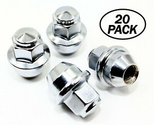 20 12x1.5 19mm Hex Chrome Factory Style Hubcap Wheel Cover Lug Nuts for Ford