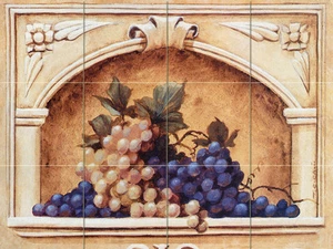 24 x 18 Mural Tumbled Marble Grape Backsplash Tile #110 - Picture 1 of 2