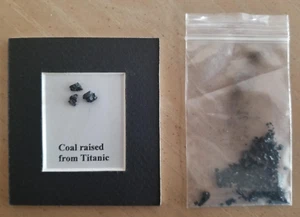3 PEQUEÑAS PIEZAS DE CARBÓN AUTÉNTICO RECIÉN ENMARAÑADO LEVANTADO DE OCEAN LINER TITANIC - Imagen 1 de 4