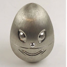 Banc de cochon en forme d'œuf napier argent brossé métal nouveauté unique cadeau clown lourd