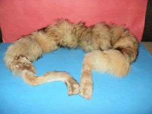 Original genuine mountain fox fur collar long 130 cm  and in weight 144 grams - Picture 1 of 10