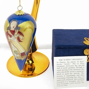 Li Bien Christmas Angel Ornament Inside Painted Teardrop Shape 5" 2000 EUC w/Box - Picture 1 of 14