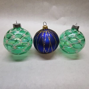 Vintage Glaskugeln Weihnachtsschmuck 3er Set - Bild 1 von 5