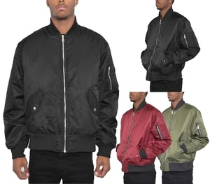 Herren schlicht massiv Allzweckbomberjacke Street Fashion Langarm Reißverschluss Puffer - Bild 1 von 14