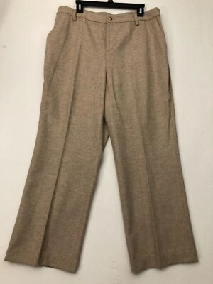 Lauren Ralph Lauren Women's Fine Wool Dress Pants 16W Heathered Tan Herringbone - Image 1 of 4