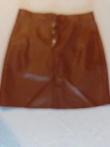 Ladies Skirt Brave Soul Size S Faux Leather Brown 19285 - Picture 1 of 10