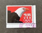 US #2541, GEM Plate Number  $9.95 Eagle & Olympic Rings Express Mail Used
