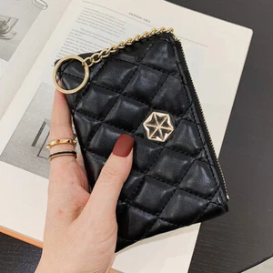 Womens Leather Small Mini Wallet Card Key Holder Zip Coin Purse Clutch Bag Gifts - Picture 1 of 41