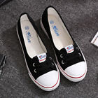 New Women's Ladies Canvas Shoes Pumps Slip On Summer Size Flat Lace Up Loafer66