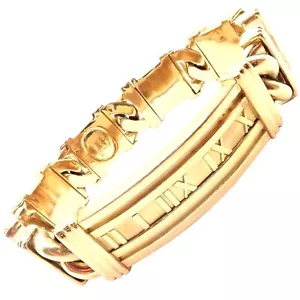 Vintage! Authentic Tiffany & Co Atlas 18k Yellow Gold Link Bracelet 1995 - Picture 1 of 10
