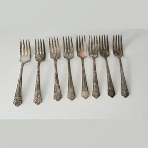 Lady Esther Set of 8 Dessert Forks Silverplated - Picture 1 of 2