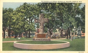 Postal Bienville Cross Colonial Dames in Bienville Square Mobile Alabama 1934 - Imagen 1 de 2