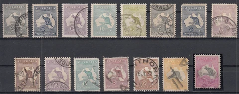 MZ20657/ AUSTRALIA - KANGAROOS - 1913 / 1936 USED SELECTION - CV 575 $ Cover