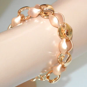 Bracciale Donna Donna Satino Lucido Oro Ciondolo Bracciale Anelli Catena A35 - Foto 1 di 2