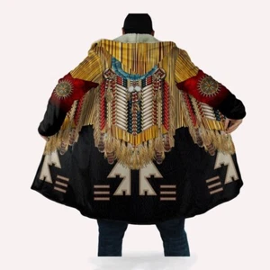 Local Flavor Chic Native American 3D All Over Printed Hooded Cloak Coat - Picture 1 of 3