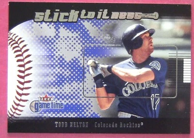 TODD HELTON, 2001 FLEER GAME TIME STICK TO IT NESS INSERT #12 of 25 S, ROCKIES - Image 1 of 2