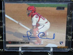 2021 TOPPS STADIUM CLUB Rafael Marchan RC AUTO BLACK FOIL SP #/25 ON CARD PHILLI