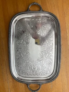 Vintage Wallace Melford Silver Plate M251 Serving Tray 21.5 x 15 1/2 - Picture 1 of 7