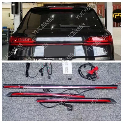 Rear Door Trunk LED Tail Light Cover Chrome/Black trim For 2020-2023 Audi Q7 - Image 1 of 4