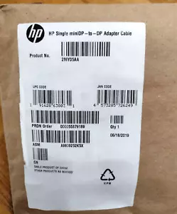 🔥 HP Single miniDP-to-DP Adapter Cable - DisplayPort - 2MY05AA - New in Bag - Picture 1 of 2