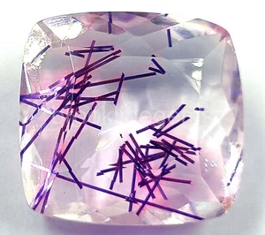 76.20 CT Cushion Cut Purple Rutilated Quartz EGL Certified Loose Gemstone 5JRO - Picture 1 of 7