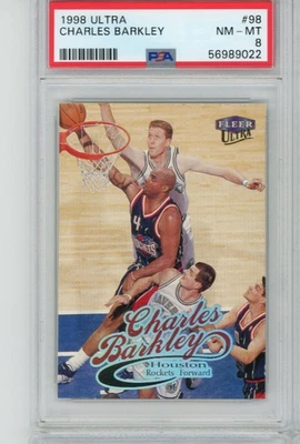 Fleer Ultra #98 1998-1999 Charles Barkley - Salón de la fama - PSA 8 Foto 1 de 2
